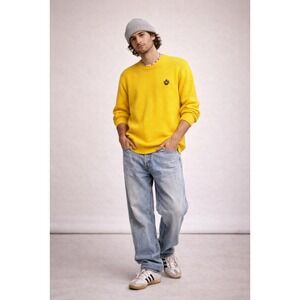 Vintage Sun‎ River Yellow Crest Knit Sweater Size M